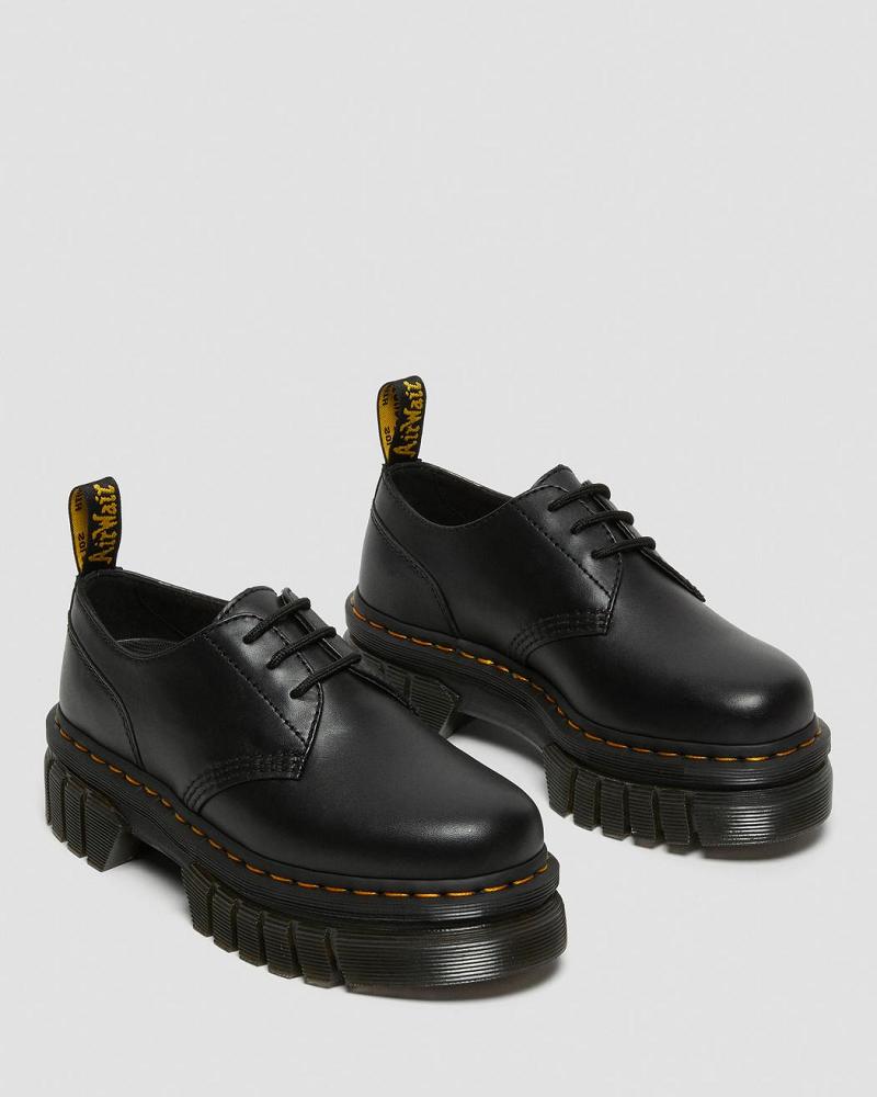 Men's Dr Martens Audrick Nappa Leather Platform Shoes Black | AU 625SGL